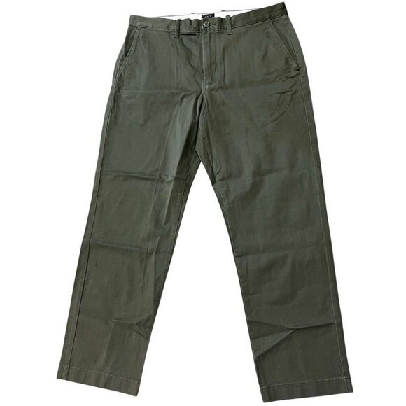 J.Crew Mens 34 x 32 Stretch Relaxed Fit Chino Pants Olive Army Green - Picture 1 of 5